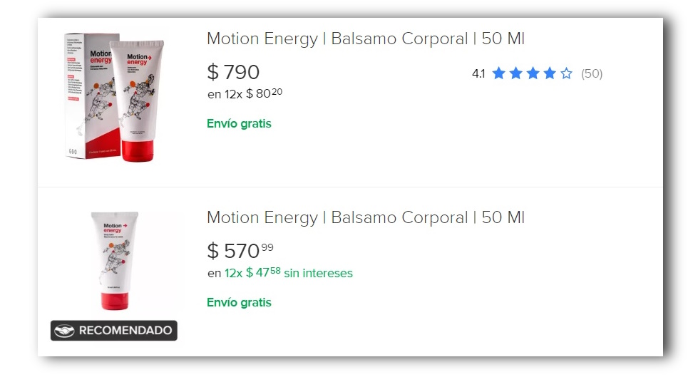 motion energy precio mercado libre